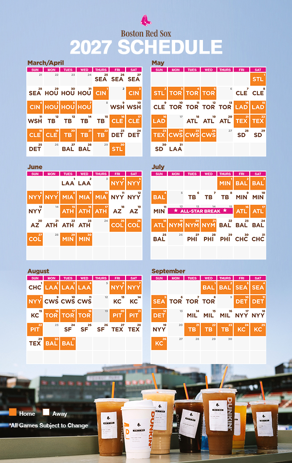 Boston Red Sox 2027 Schedule