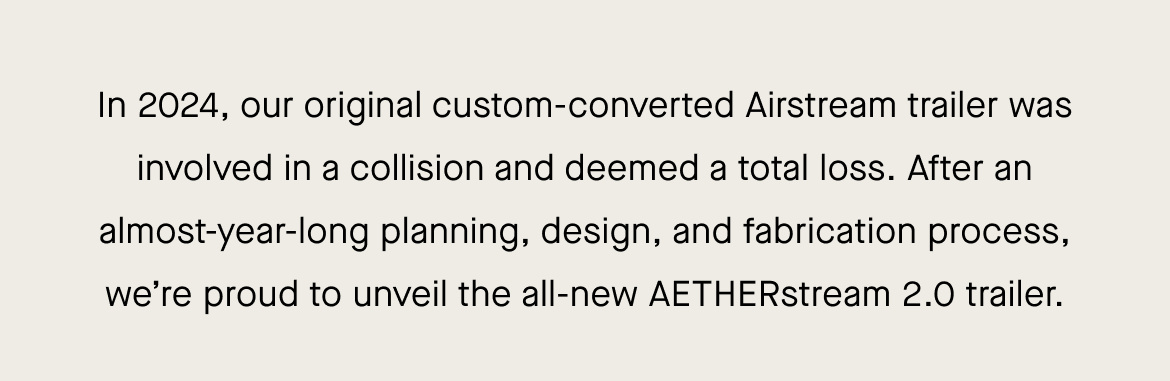 Text description of the collision causing a redesign of the AETHER airstream.