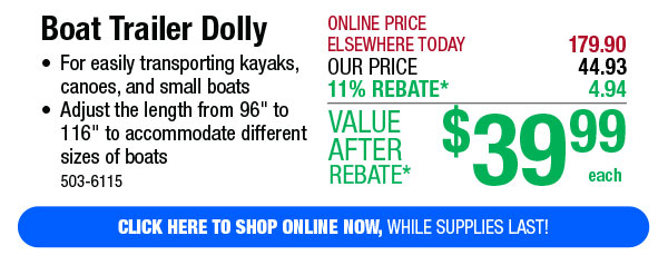 Boat Trailer Dolly - Free Shipping To Store!