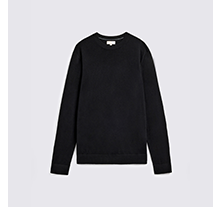 Black Merino Crew-Neck Jumper