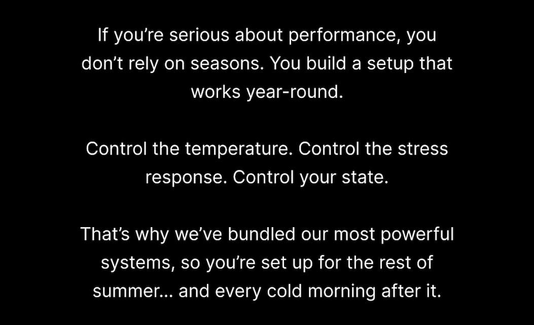 If you’re serious about performance, you don’t rely on seasons. 