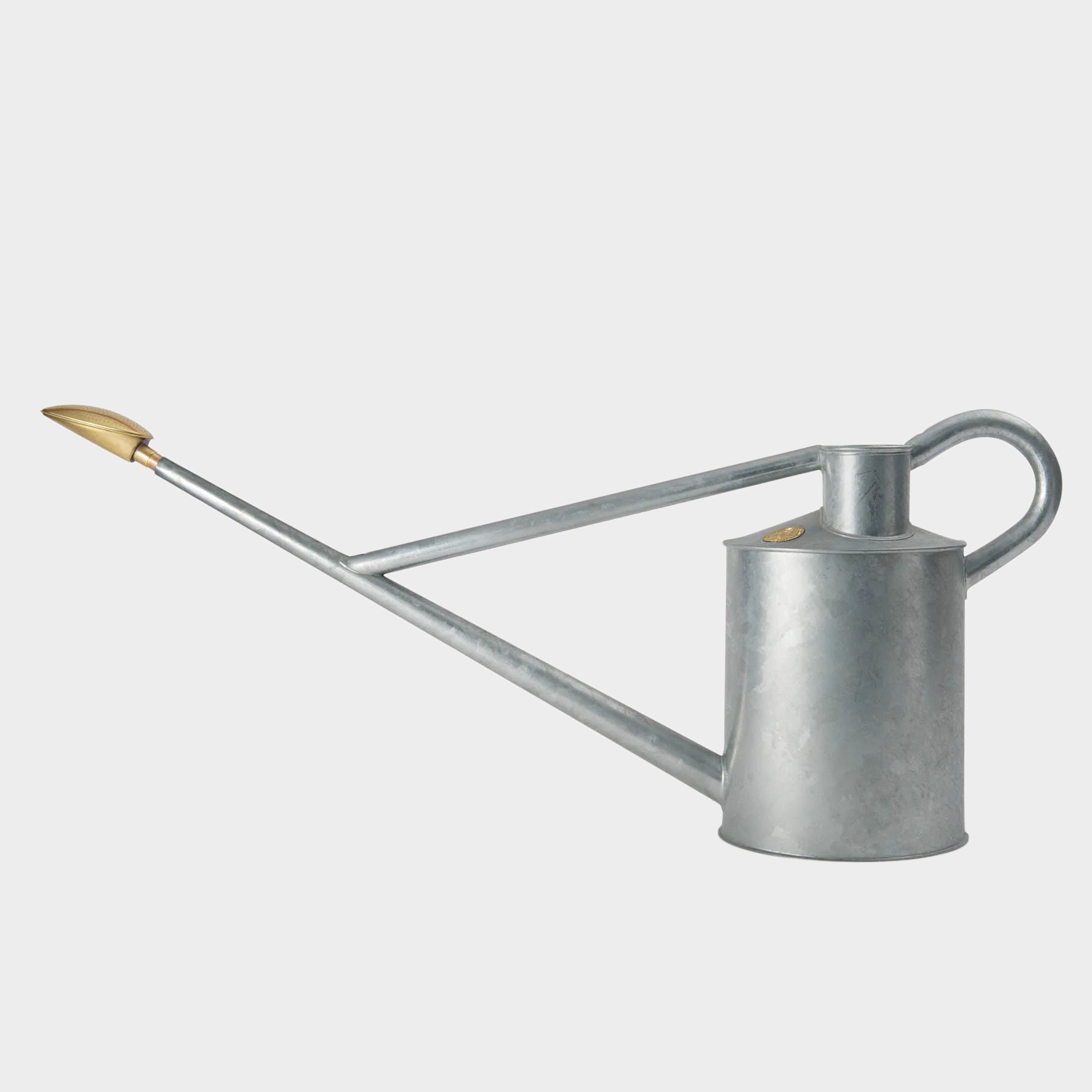 Image of Haws England 2 Gallon HDG Long Reach Watering Can in Galvanized Steel -Professional Series