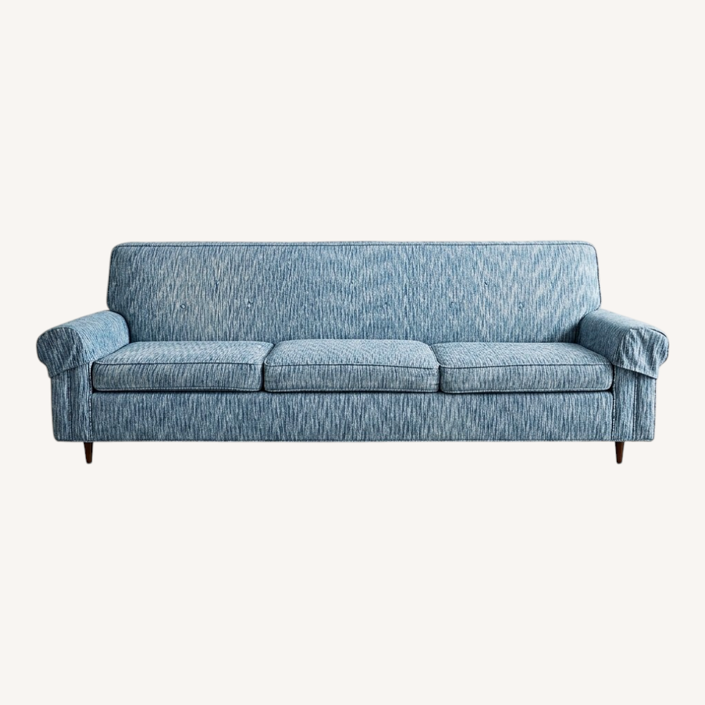 Image of Vintage Blue Fabric 3+ Seater Sofa