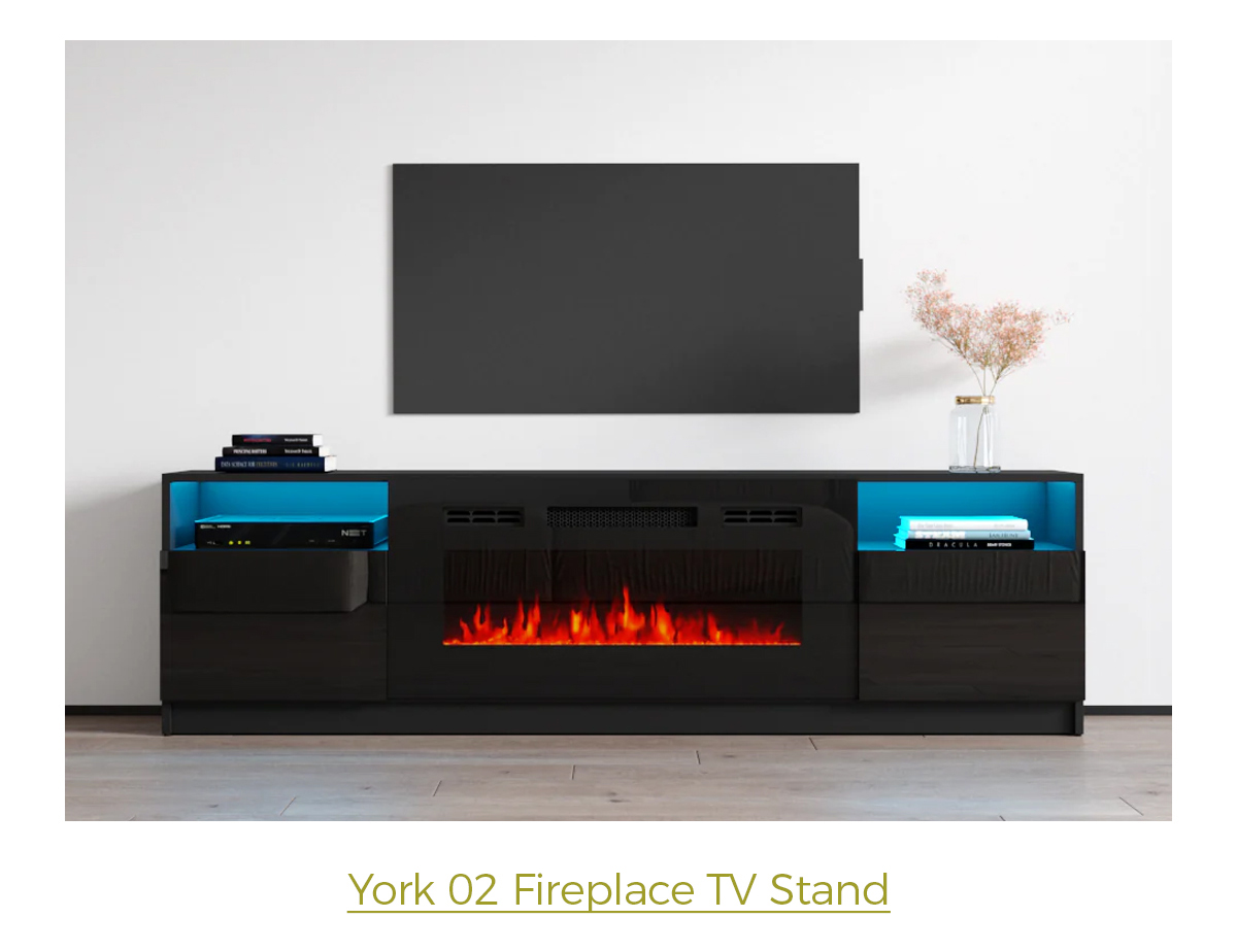 York 02 Fireplace TV Stand