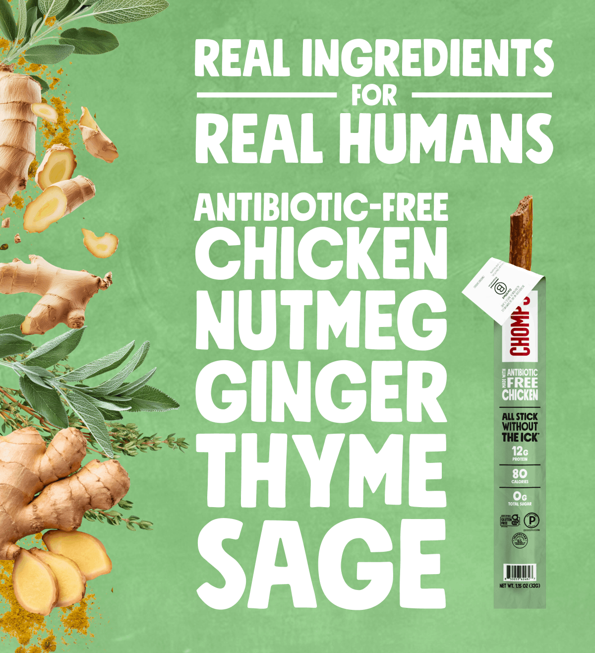Real Ingredients For Real Humans | Antibiotic-free Chicken Nutmeg Ginger Thyme Sage