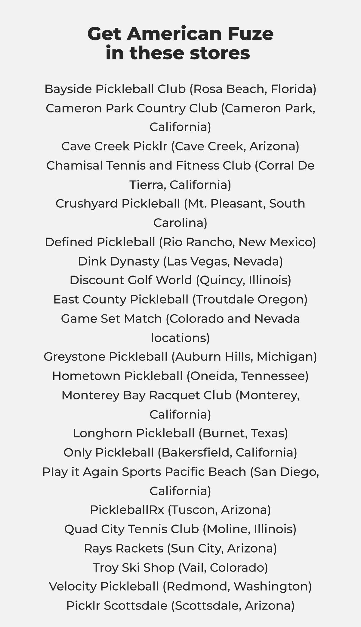 Get American Fuze in these stores