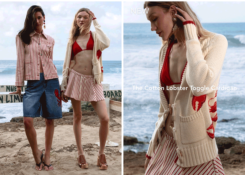 Cotton Lobster Intarsia Toggle Cardigan