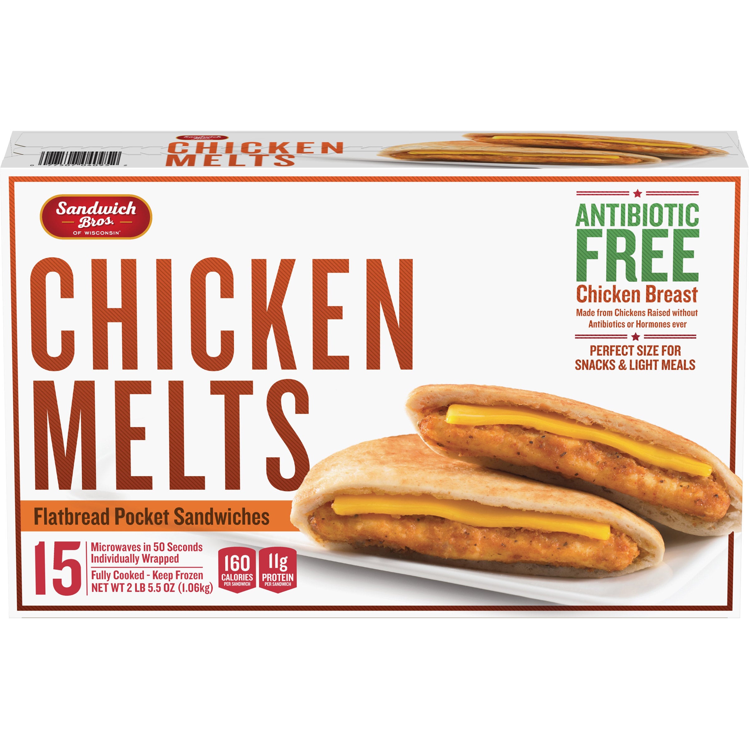 Sandwich Bros. Chicken Melts Pita Snack Sandwiches