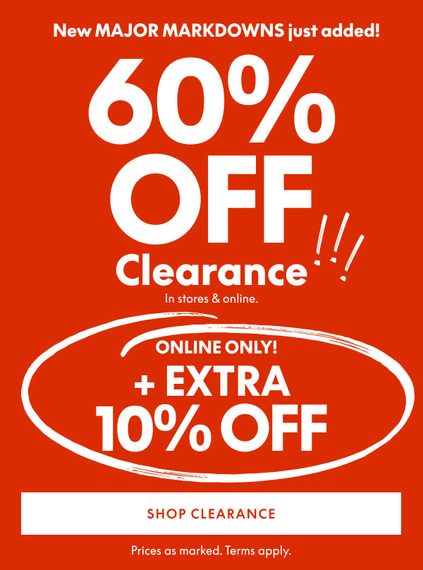 60% Off Clearance
