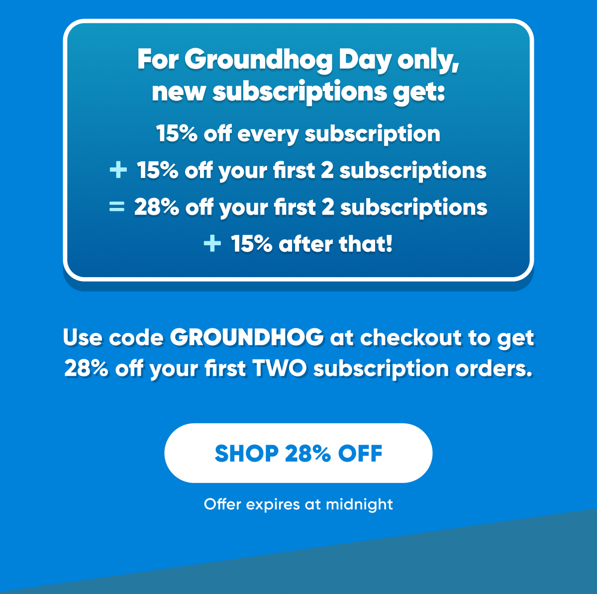 Shop 28% Off - Offer expires at midnight
