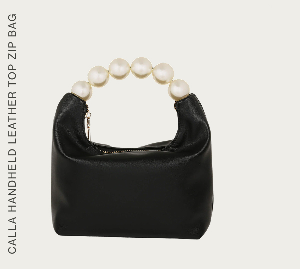 Calla Handheld Leather Top Zip Bag