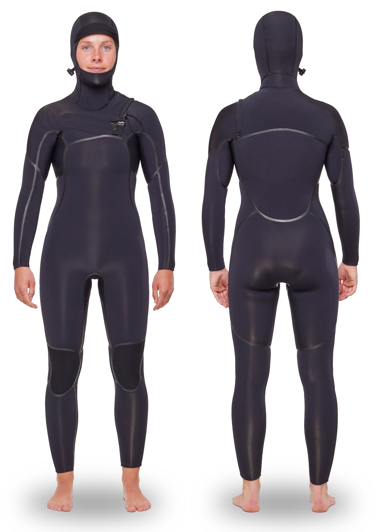 Womens 4/3 Hooded Liquid Sealed Thermal Chest Zip Wetsuit