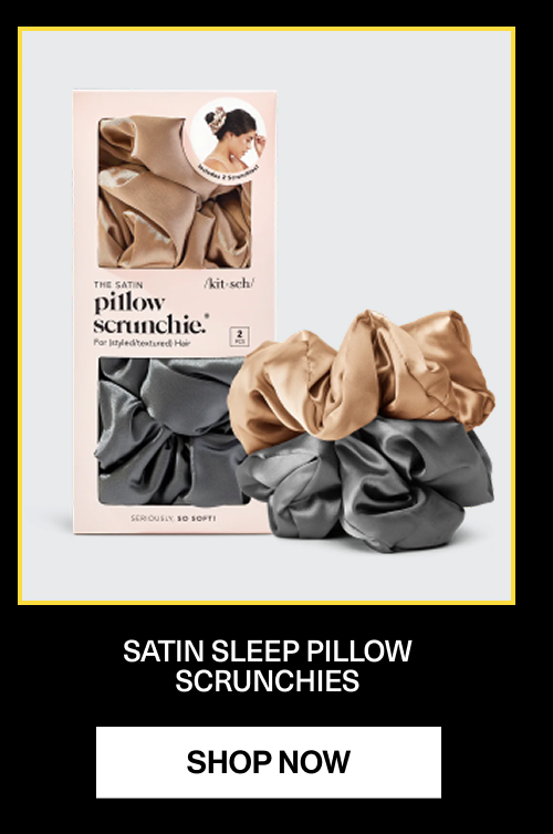 Charcoal & Gold Satin Pillow Scrunchies
