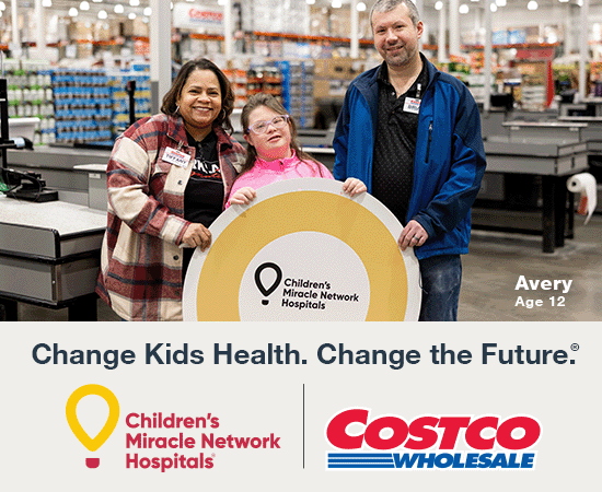 Change kids health. Change the future. Childrens miracle network hospitals. Costco Wholesale. Avery, age 12