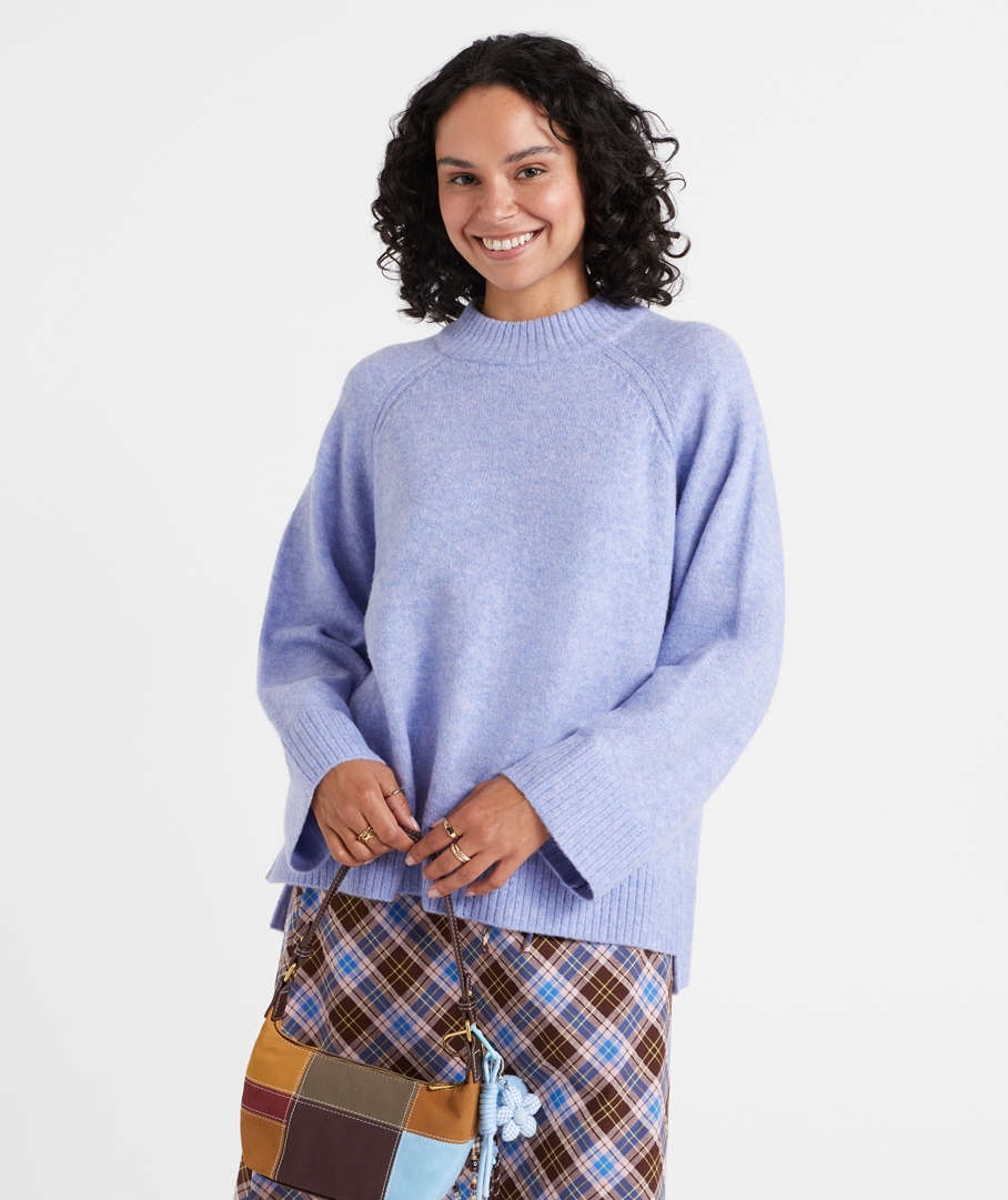 CARLA MOCK NECK KNIT SWEATER