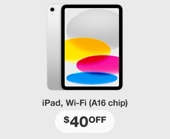 iPad, Wi-FI A16 chip $40 OFF