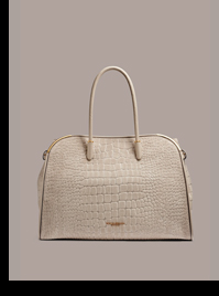 SATIN CROC-EFFECT SUEDE TOTE