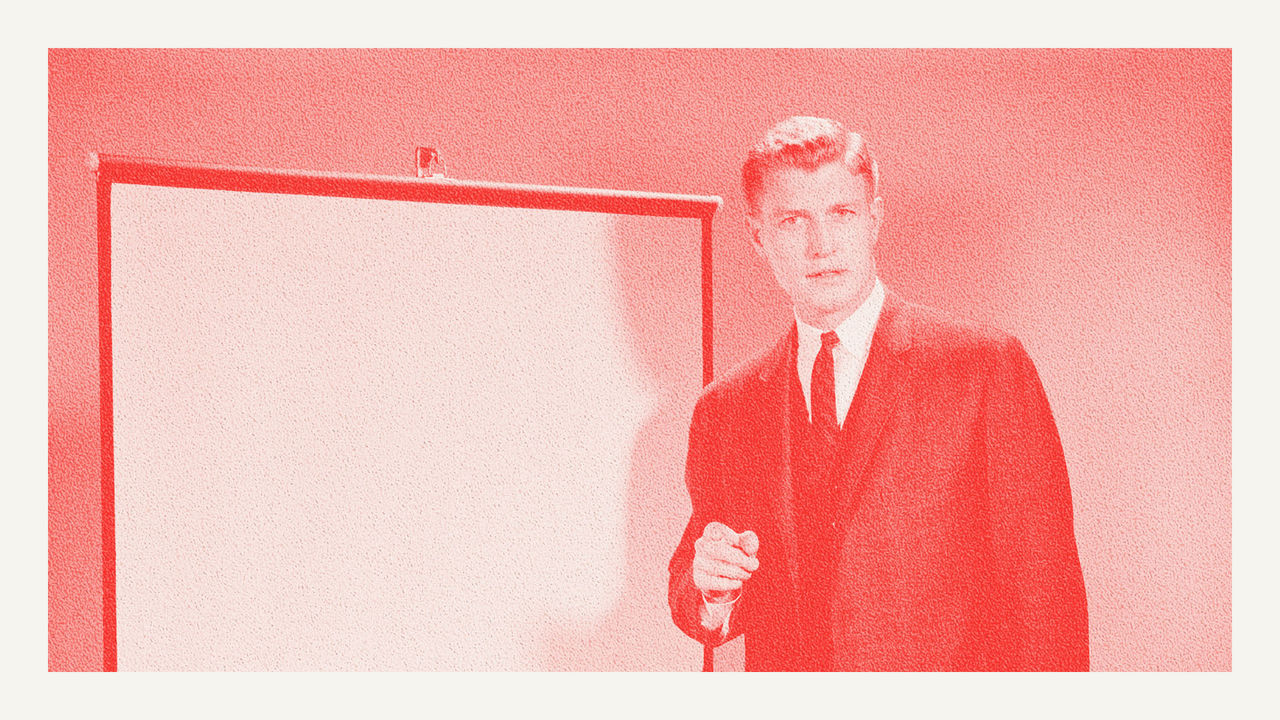 Man starting a presentation