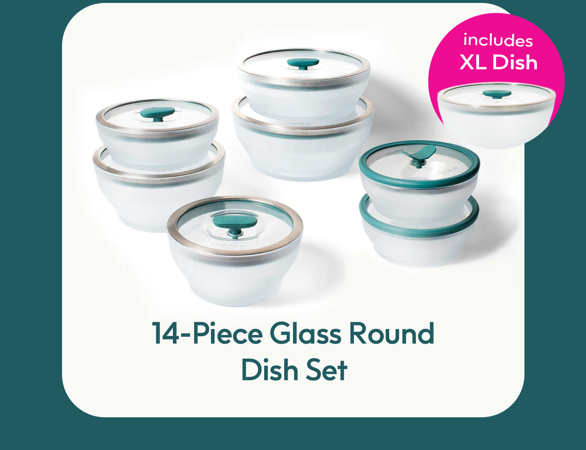 14-Piece Glass Round Dish Set