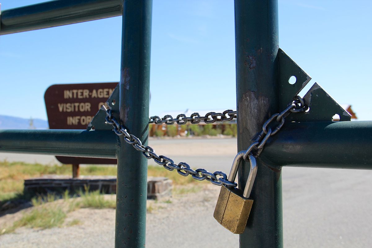 The gates to Eastern Sierra Interagency Center are closed.