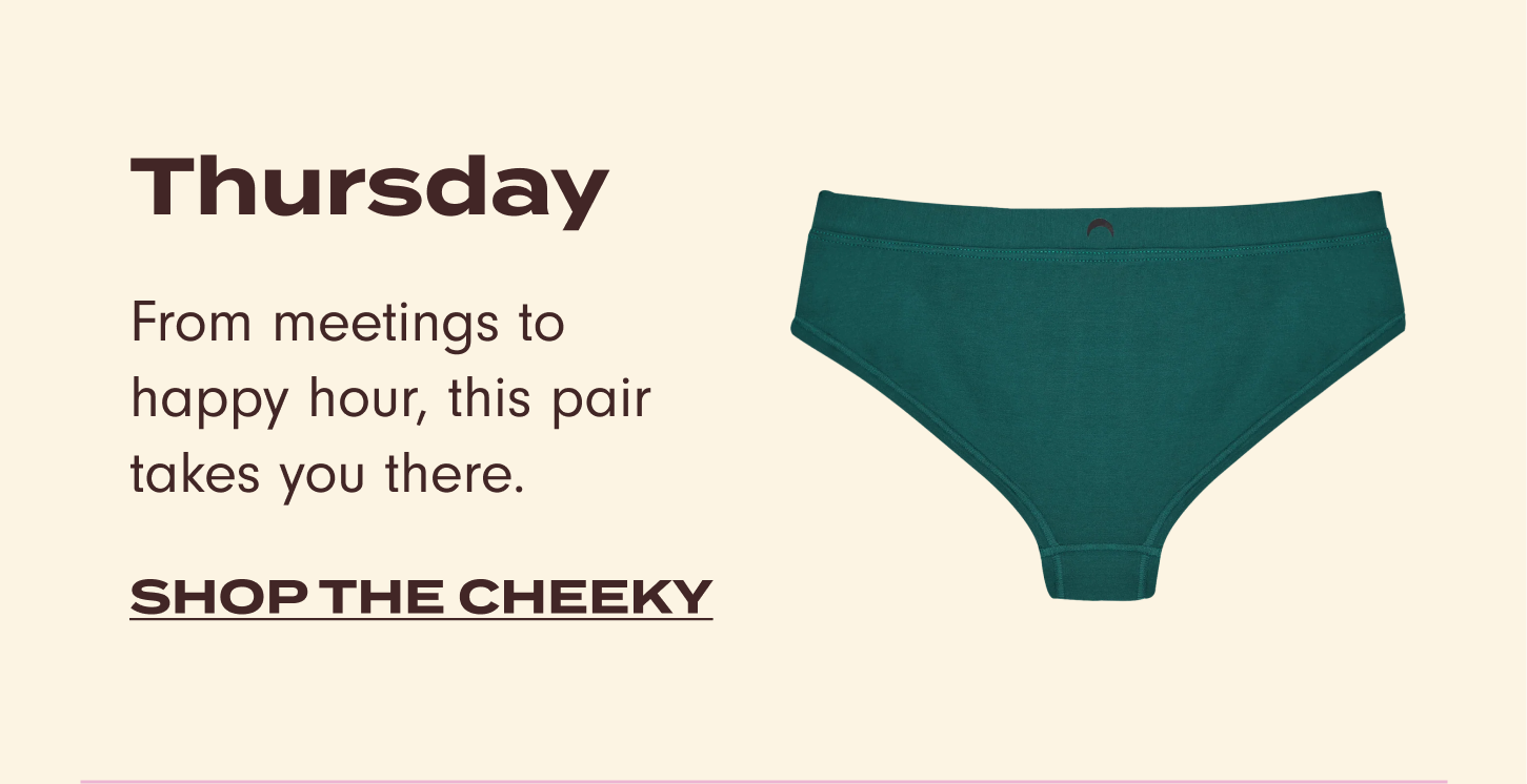 Thursday: from meetings to happy hour, this pair takes you there. Shop the Cheeky.