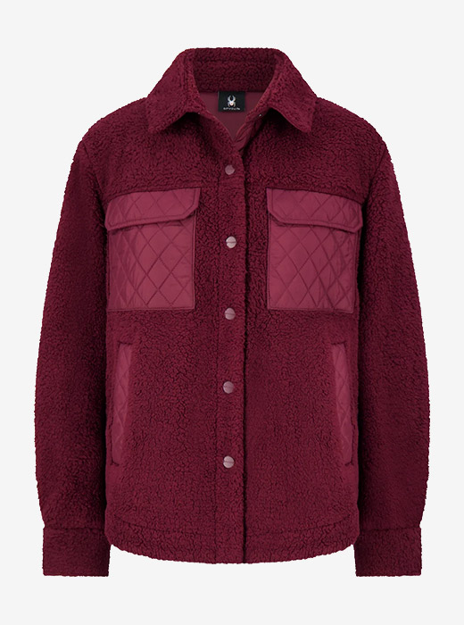 Womens Sherpa Jacket in Wine