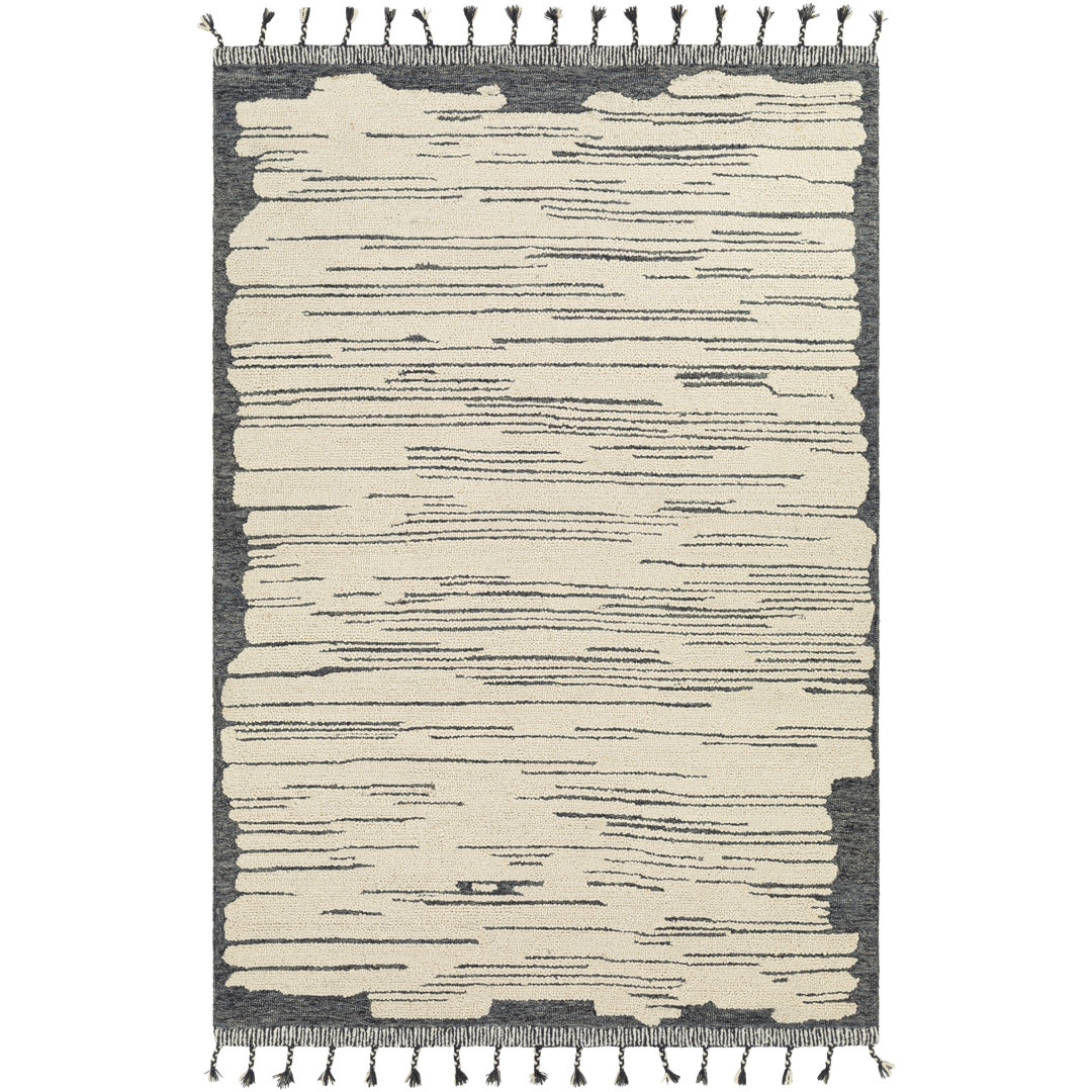 Lumia Handmade Tufted Wool Charcoal Area Rug