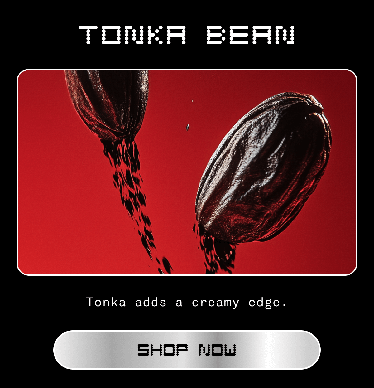 TONKA BEAN Tonka adds a creamy edge. SHOP NOW
