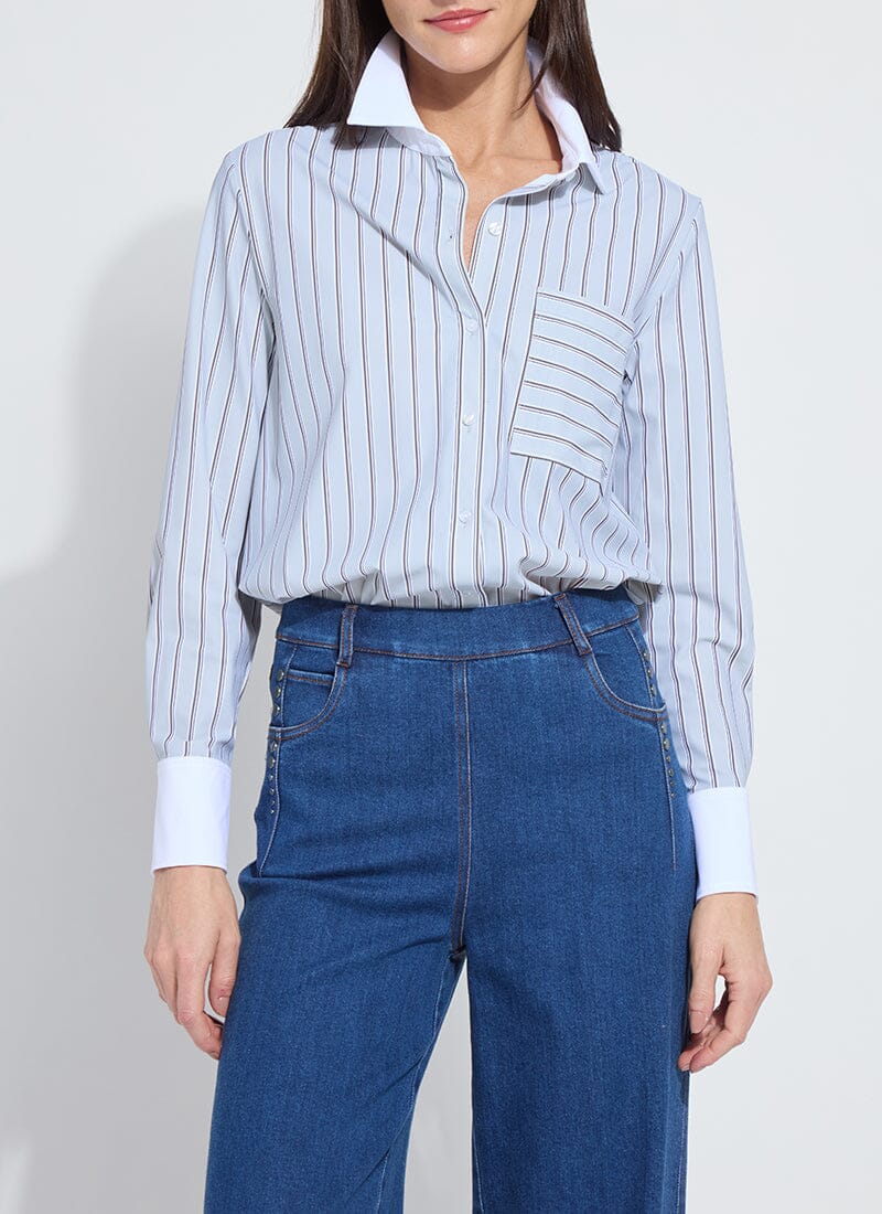 Executive Stripe & White Collar Cropped Schiffer
