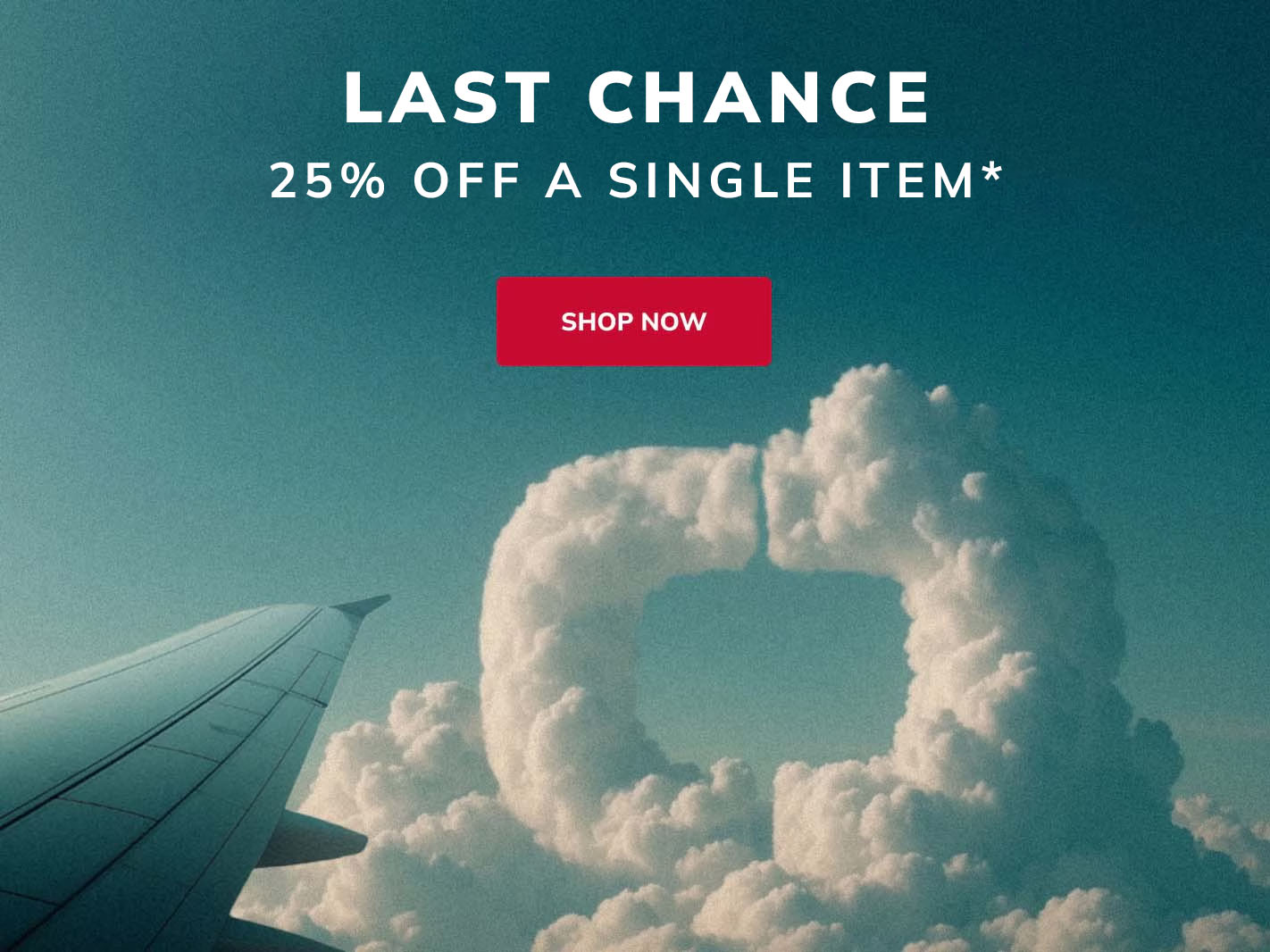 last chance to save twenty five percent off a single item shop now