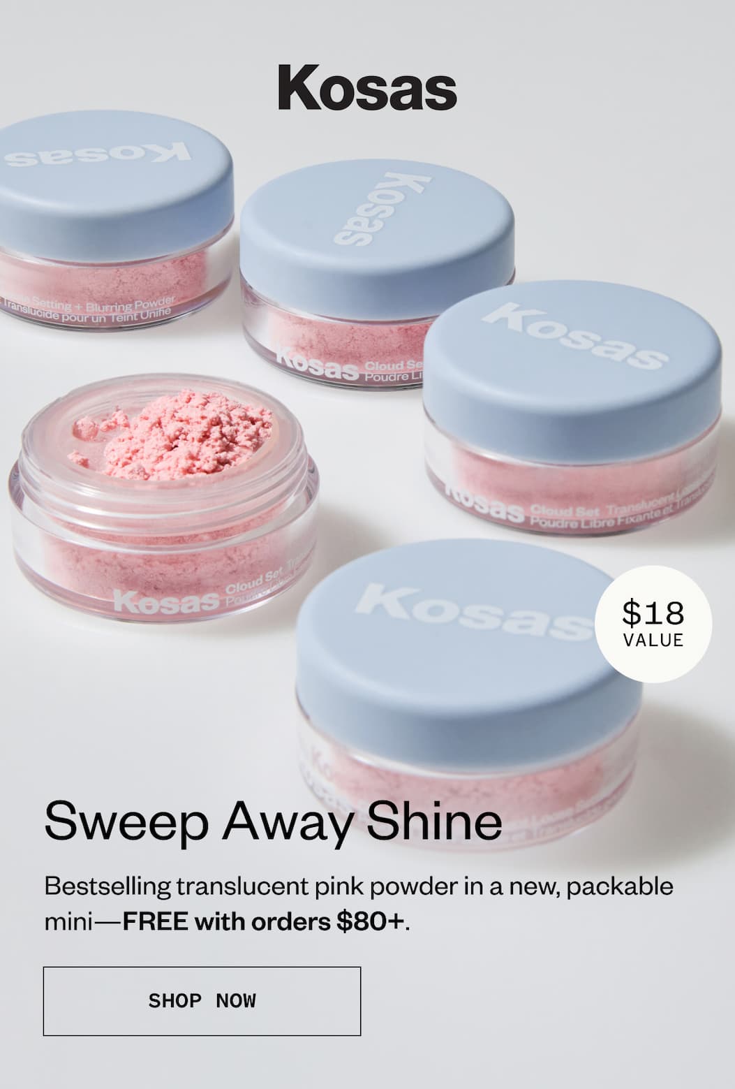 Bestselling translucent pink powder in a new, packable mini—FREE with orders $80+.