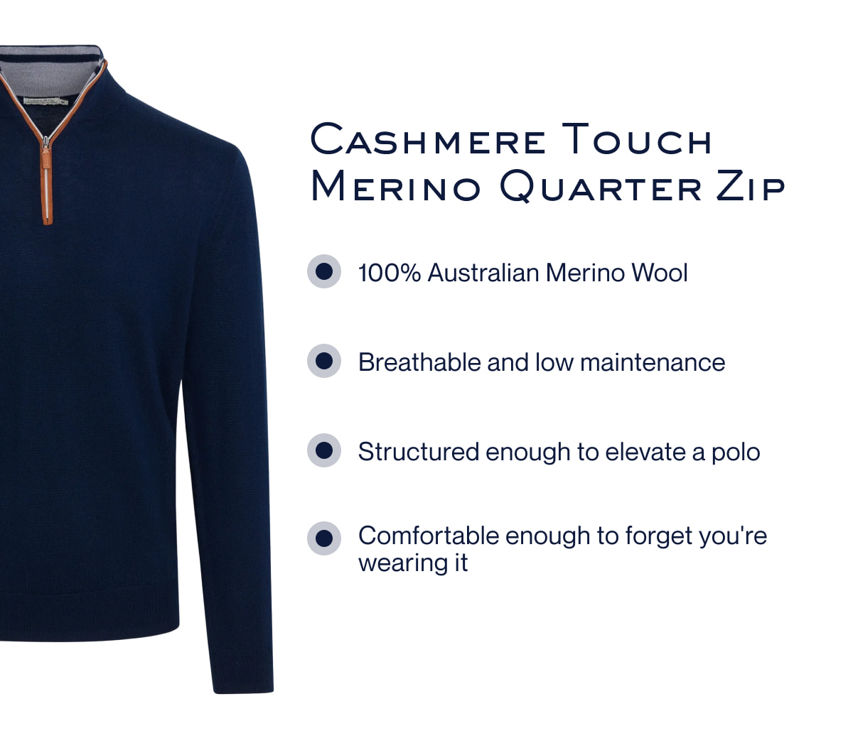 Cashmere Touch Merino Quarter Zip
