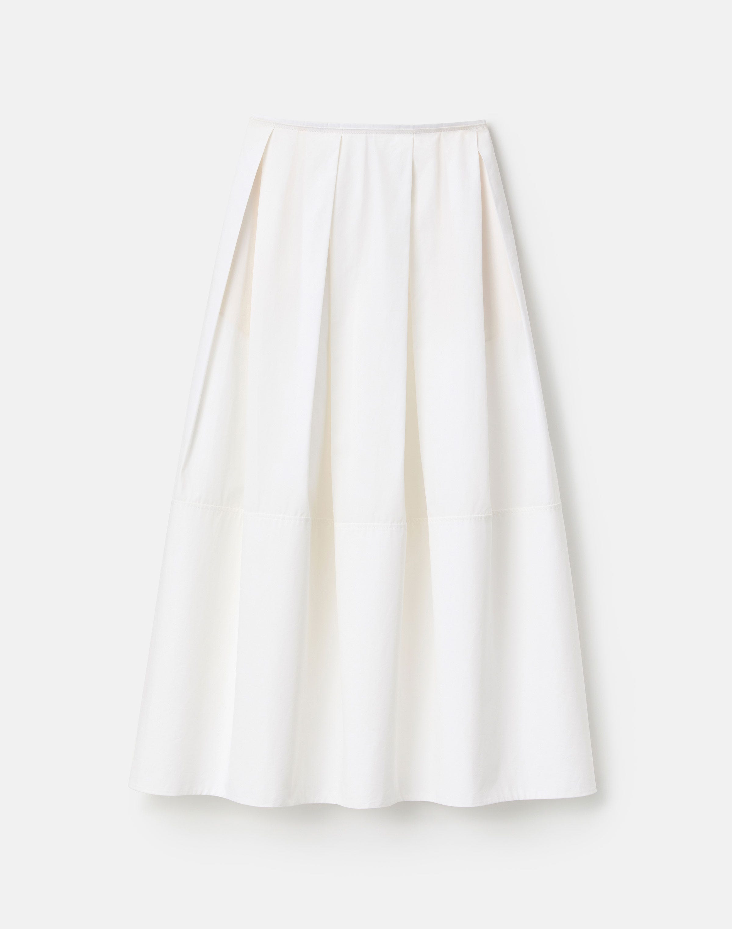 Image of Organic Cotton Poplin A-Line Midi Skirt