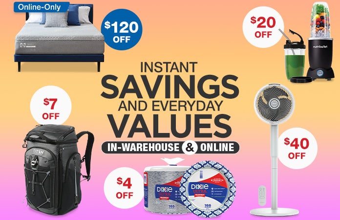 Member Only Savings in Warehouse and online