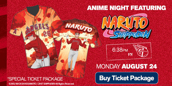 Anime Night featuring Naruto Shippuden - Monday, August 24, 6:38pm vs. Cleveland Guardians - Buy Tickets *Special Ticket Package