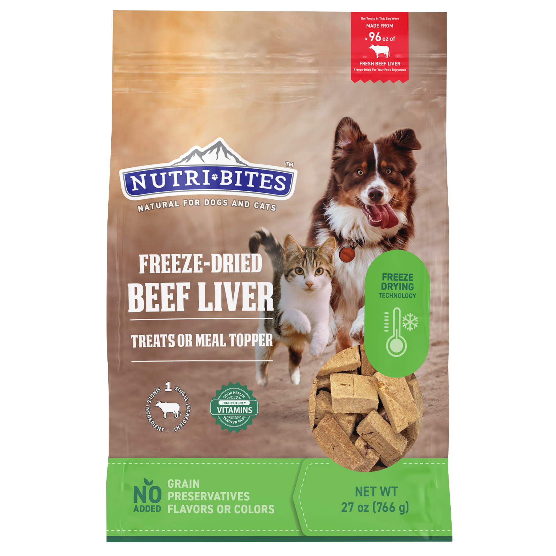 NutriBites Freeze-Dried Beef Liver Natural Dog Treats