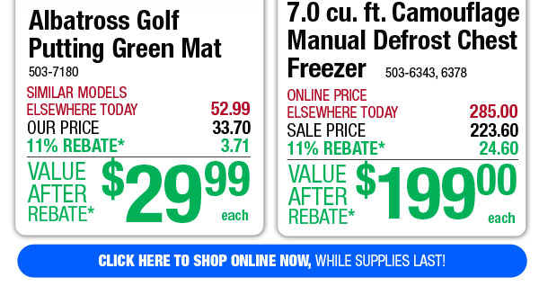 7.0 cu. ft. Camouflage Manual Defrost Chest Freezer - ONLY $199 After Rebate*!