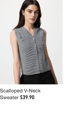 product7women0scalloped0vneck0sweater