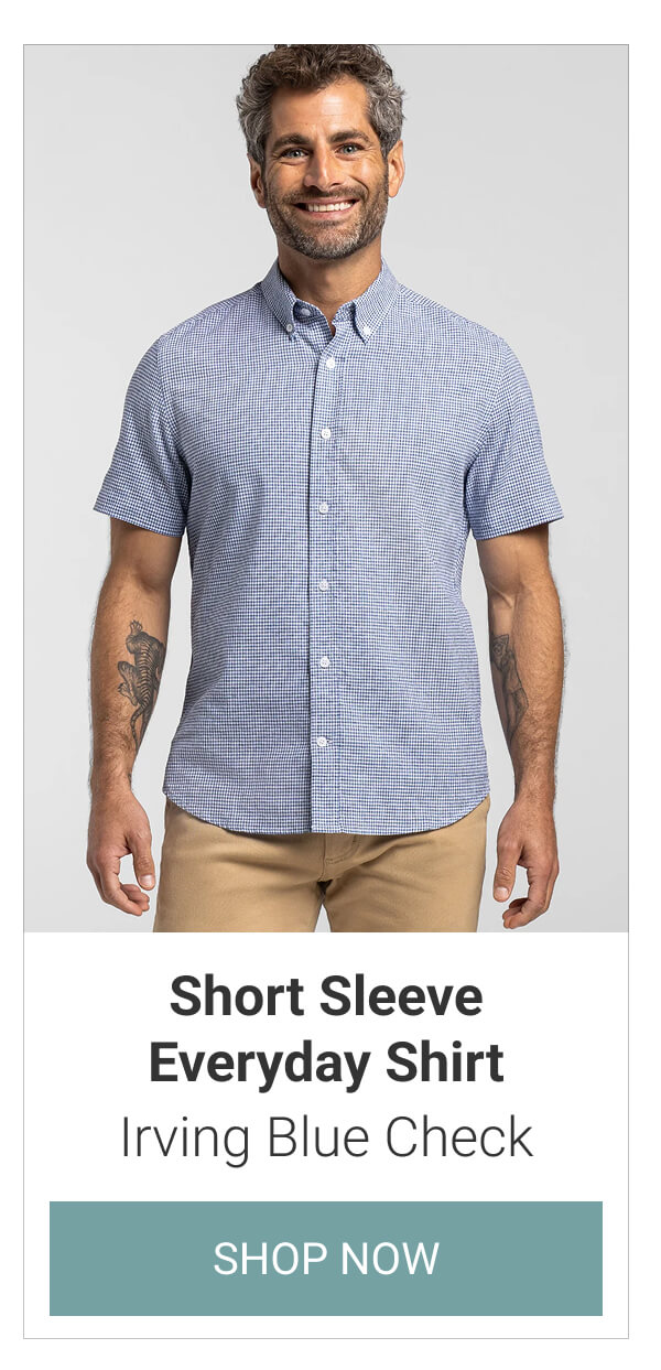 Irving Blue Check Short Sleeve Everyday Shirt