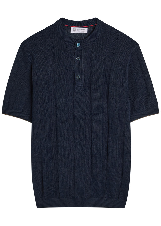 BRUNELLO CUCINELLI Ribbed linen-blend T-shirt