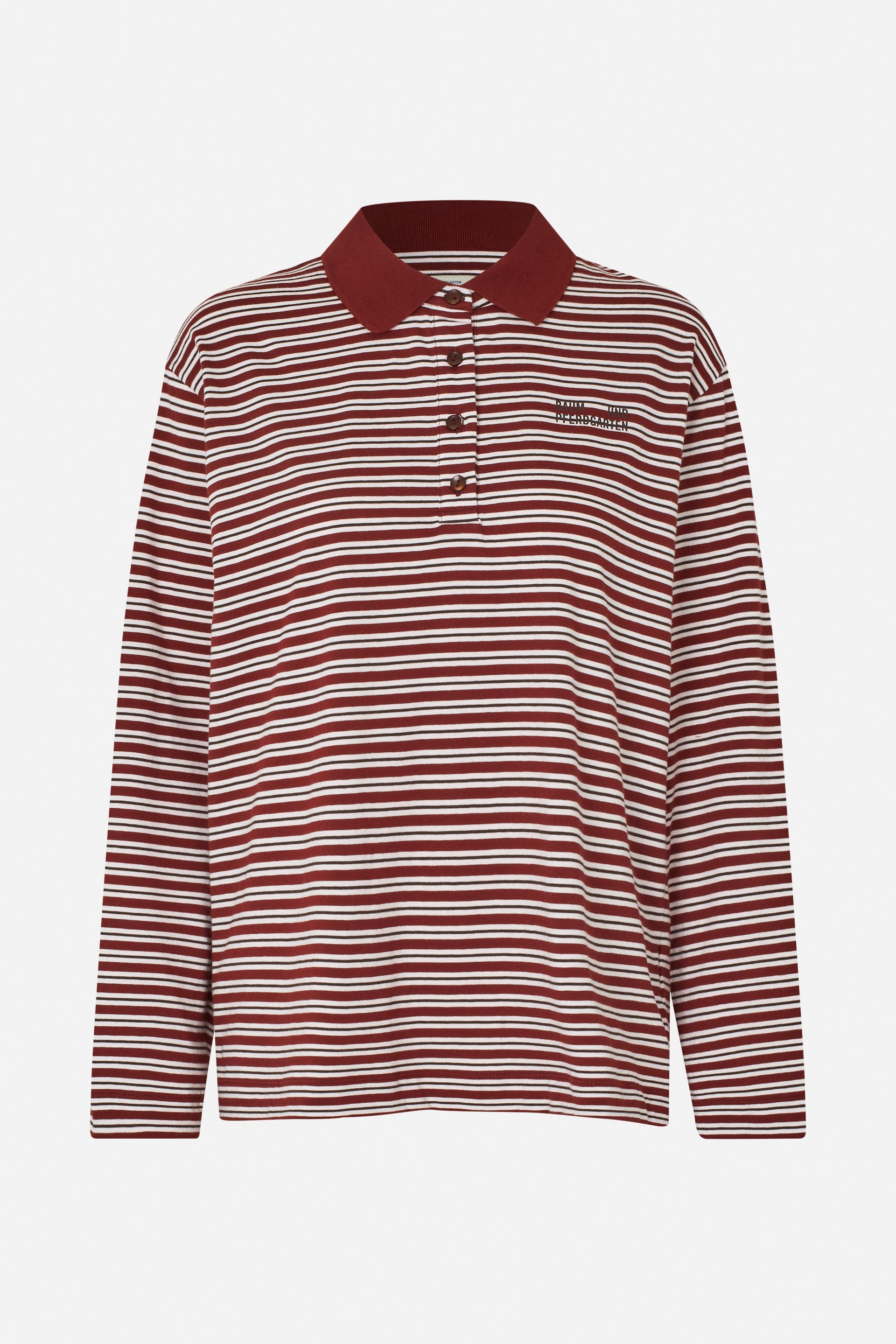 Image of JEANNI T-SHIRT | Bordeaux Polo Stripe