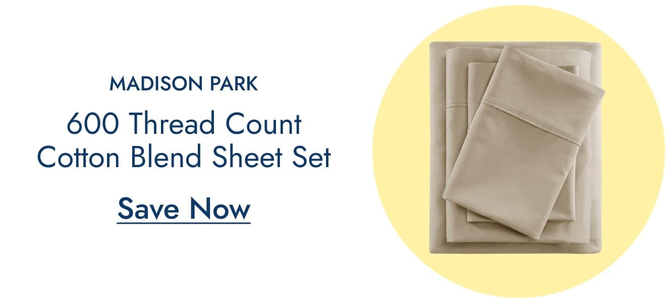 Madison Park 600 Thread Count Cotton Blend 4 PC Sheet Set