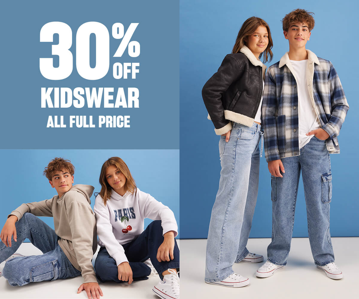 30% off kidswear. All full price