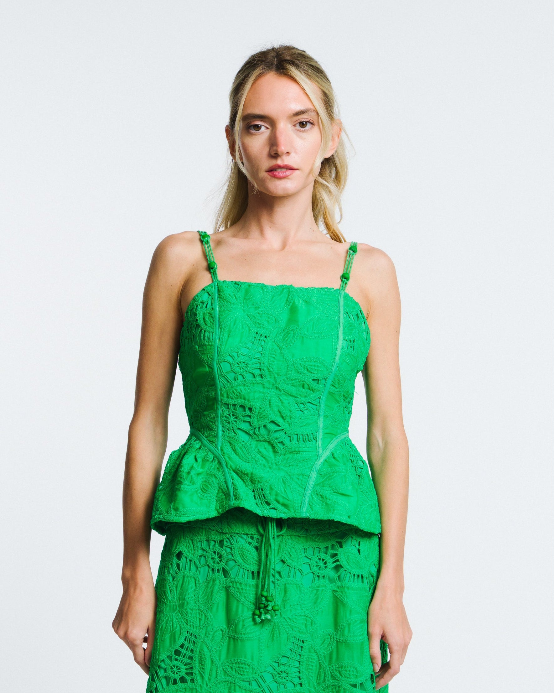 Image of Luna Embroidered Lace Cami Top