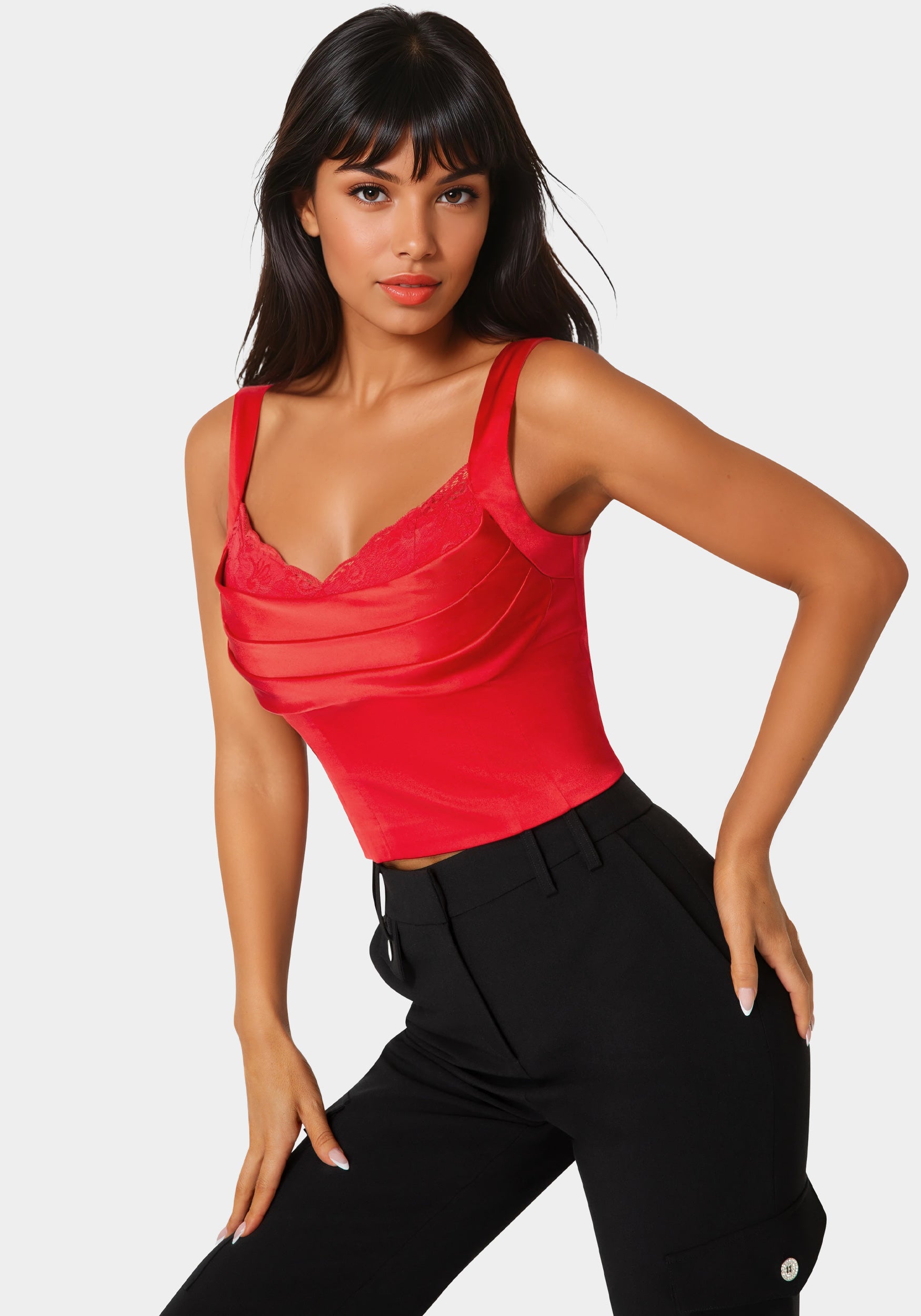 Image of Front Drape Corset Top