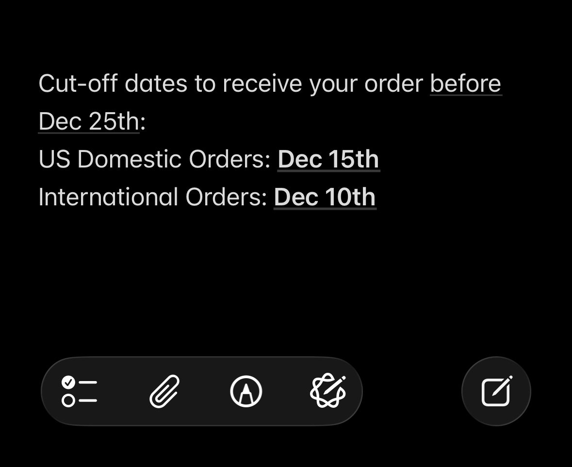 Cut-off dates