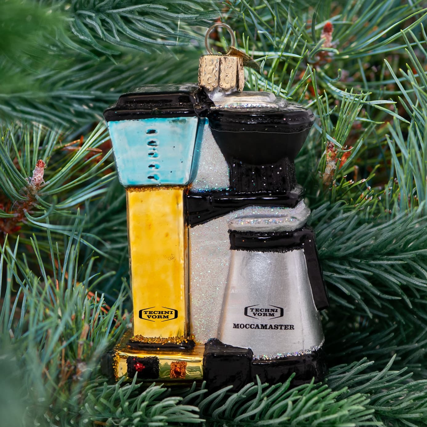 Gold Moccamaster coffee brewer ornament