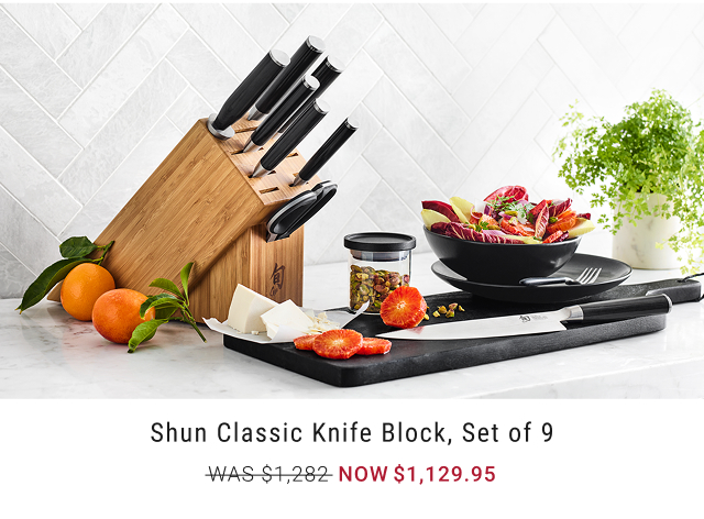 Shun Classic Knife Block, Set of 9 NOW $1,129.95
