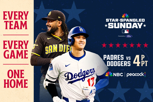 Today, the San Diego Padres take on the Los Angeles Dodgers on MLB Sunday Night Baseball. LIVE on NBC and Peacock at 4:00 p.m Pacific.