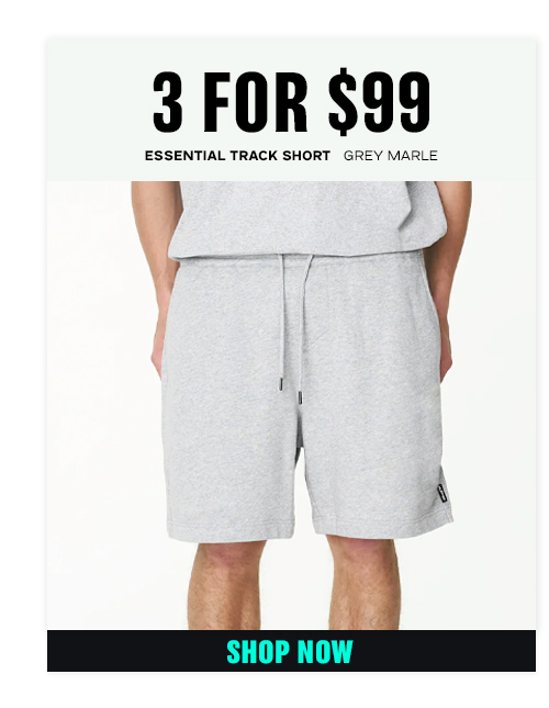 ESSENTIAL TRACK SHORT GREY MARLE